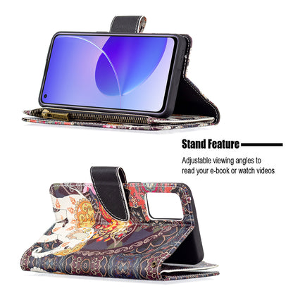 BF03 Zipper Wallet Design Leather Protective Phone Case with Stand for Oppo Reno6 5G