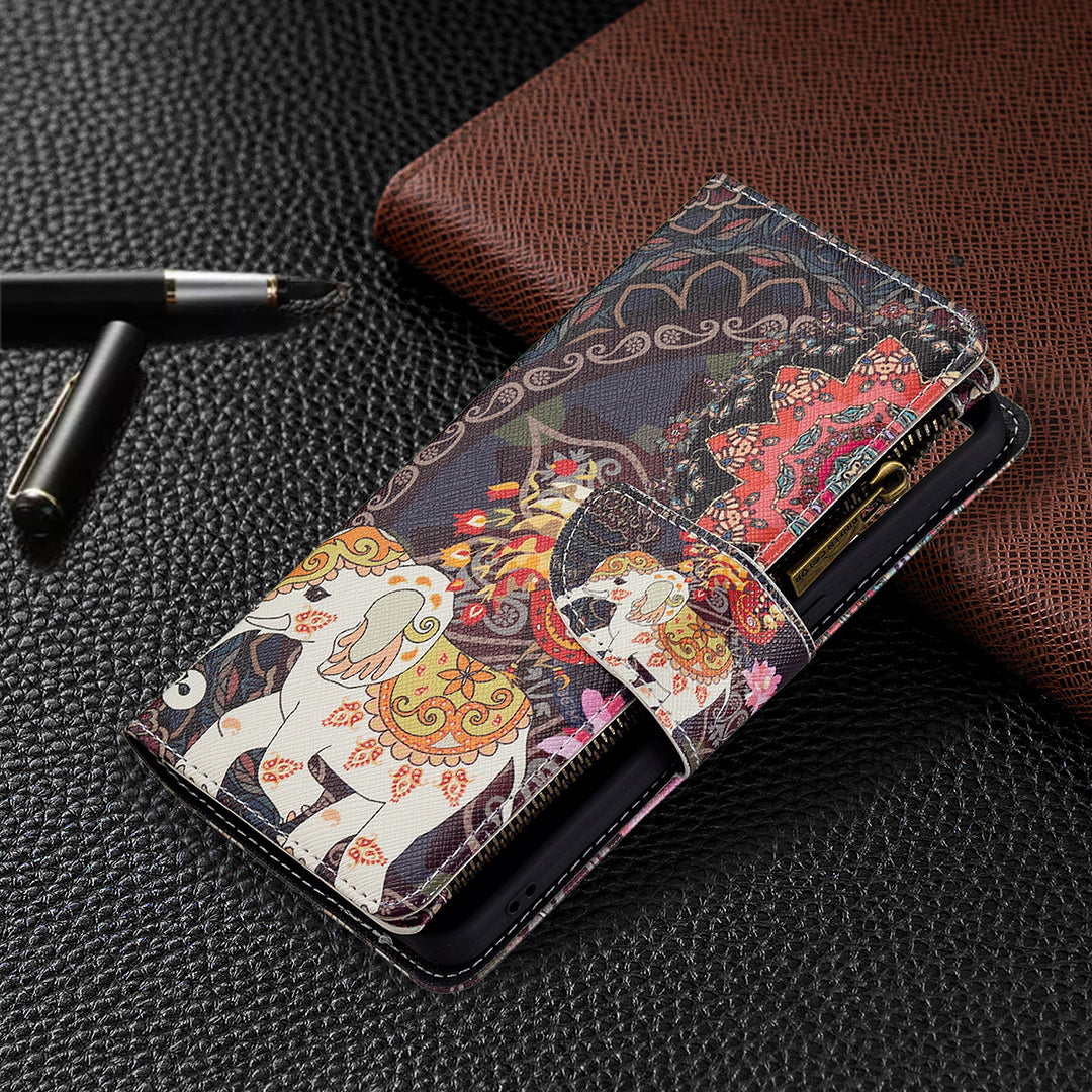 BF03 Zipper Wallet Design Leather Protective Phone Case with Stand for Oppo Reno6 5G