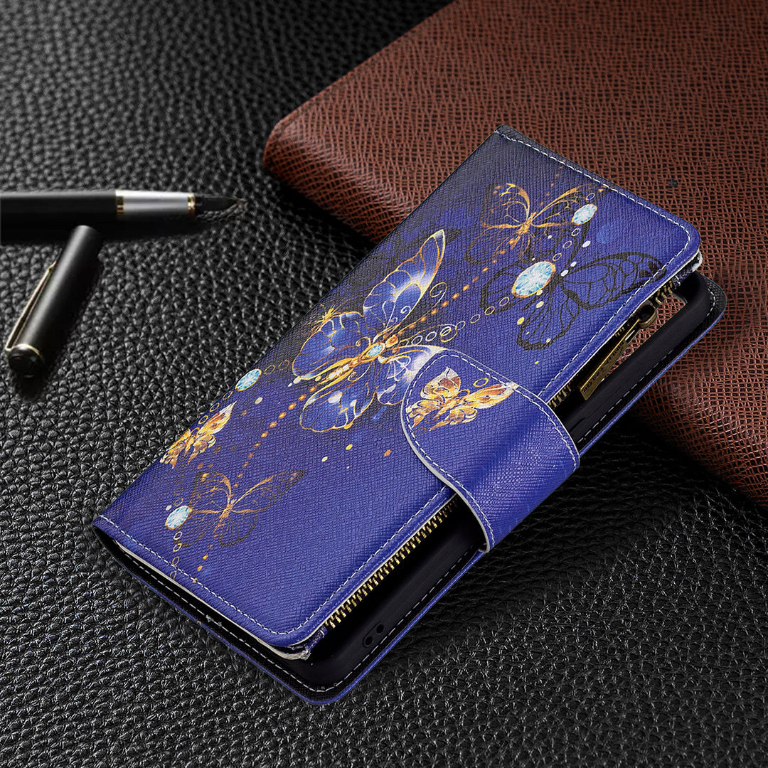 BF03 Zipper Wallet Design Leather Protective Phone Case with Stand for Oppo Reno6 5G