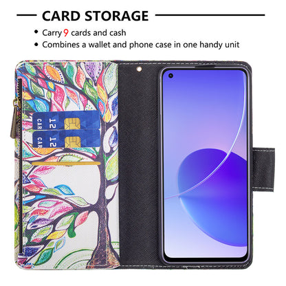 BF03 Zipper Wallet Design Leather Protective Phone Case with Stand for Oppo Reno6 5G