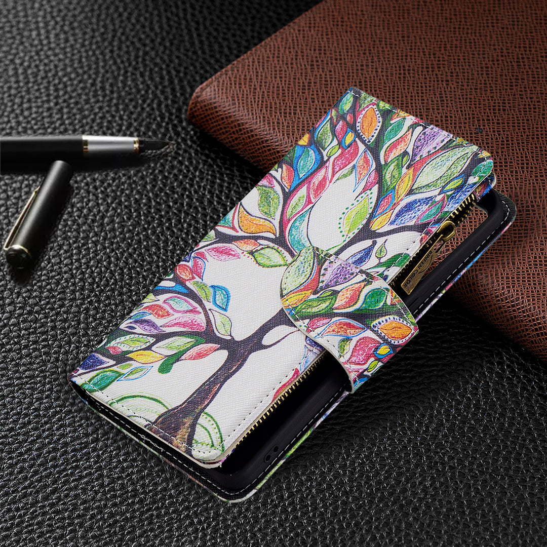 BF03 Zipper Wallet Design Leather Protective Phone Case with Stand for Oppo Reno6 5G