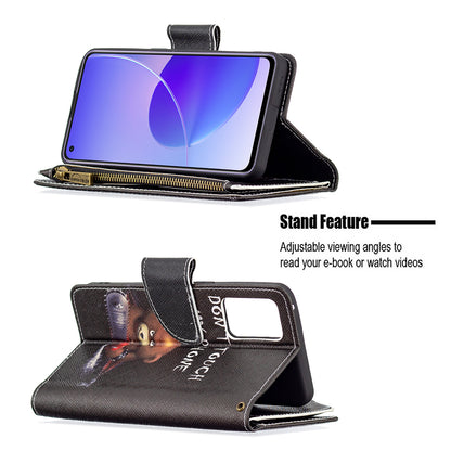 BF03 Zipper Wallet Design Leather Protective Phone Case with Stand for Oppo Reno6 5G