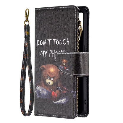 BF03 Zipper Wallet Design Leather Protective Phone Case with Stand for Oppo Reno6 5G