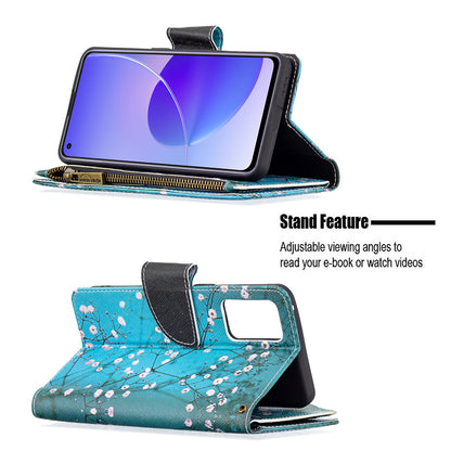 BF03 Zipper Wallet Design Leather Protective Phone Case with Stand for Oppo Reno6 5G