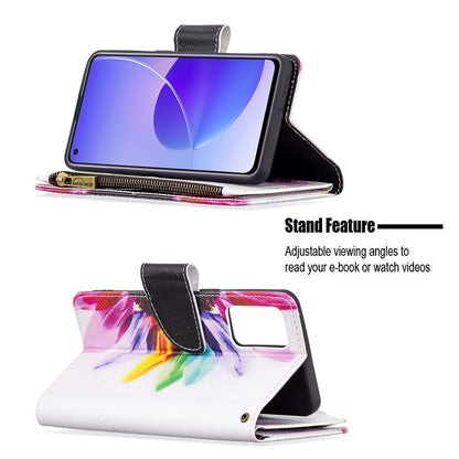 BF03 Zipper Wallet Design Leather Protective Phone Case with Stand for Oppo Reno6 5G