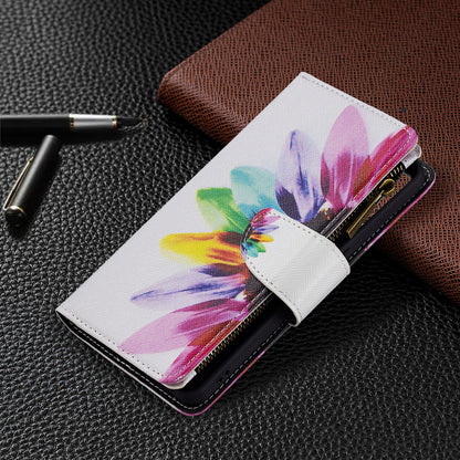 BF03 Zipper Wallet Design Leather Protective Phone Case with Stand for Oppo Reno6 5G