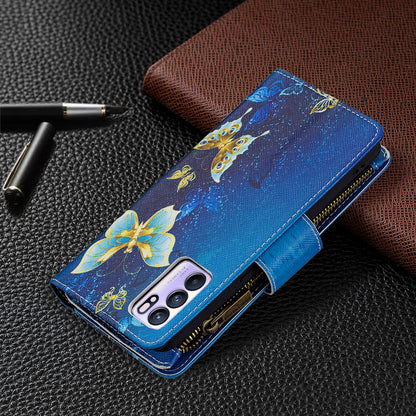 BF03 Zipper Wallet Design Leather Protective Phone Case with Stand for Oppo Reno6 5G