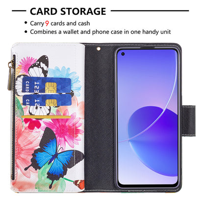 BF03 Zipper Wallet Design Leather Protective Phone Case with Stand for Oppo Reno6 5G