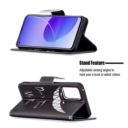 Pattern Printing Drop-Resistant Magnetic Leather Wallet Case with Stand for Oppo Reno6 5G