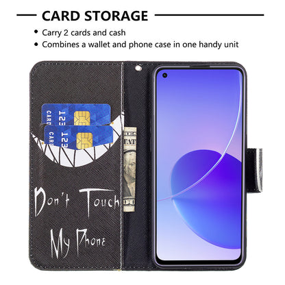 Pattern Printing Drop-Resistant Magnetic Leather Wallet Case with Stand for Oppo Reno6 5G