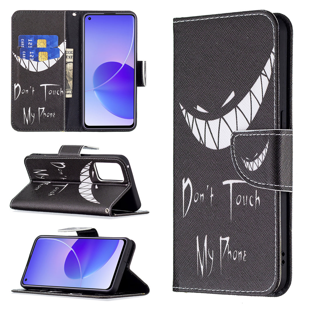 Pattern Printing Drop-Resistant Magnetic Leather Wallet Case with Stand for Oppo Reno6 5G