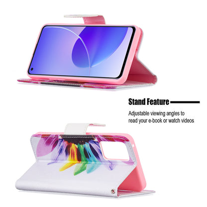 Pattern Printing Drop-Resistant Magnetic Leather Wallet Case with Stand for Oppo Reno6 5G