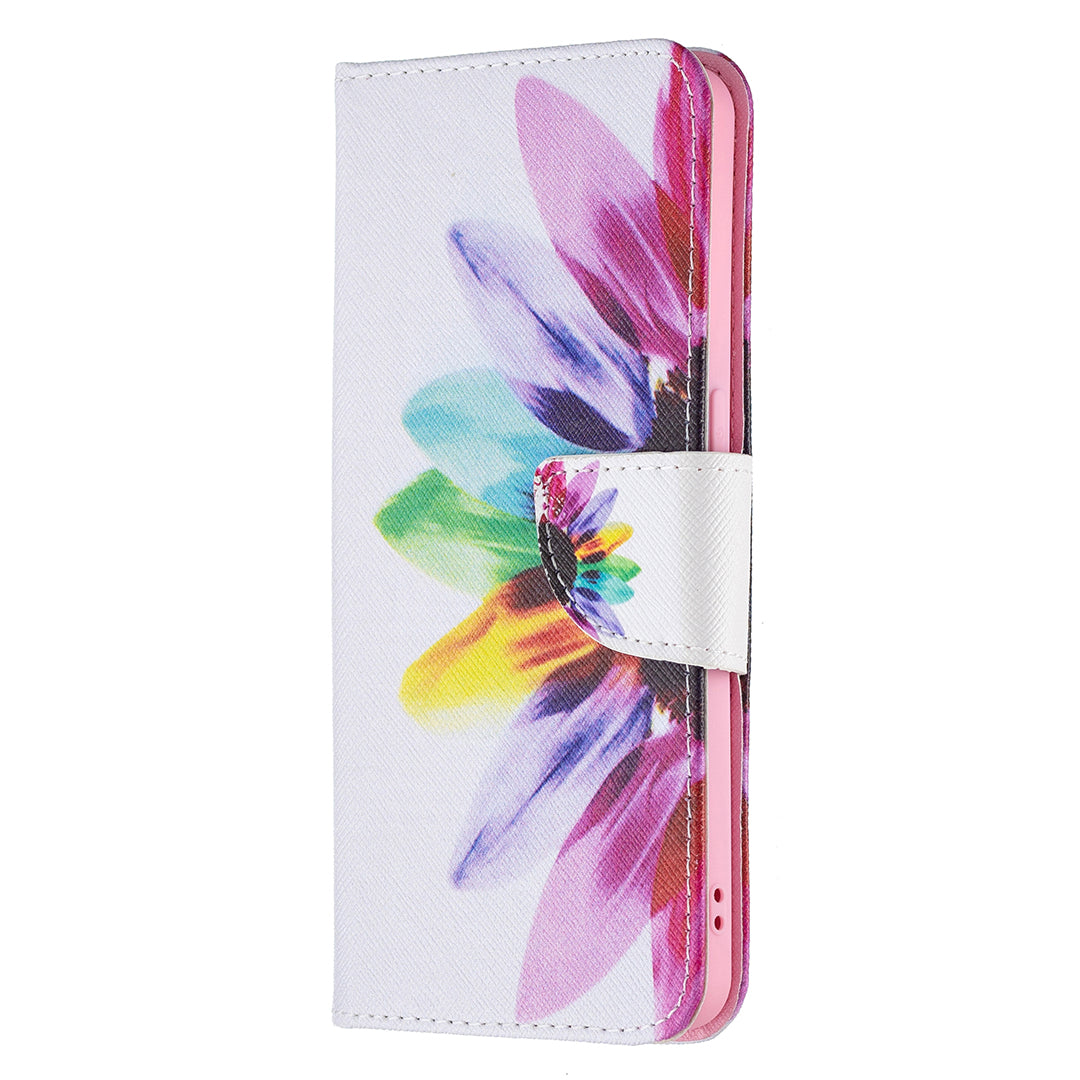 Pattern Printing Drop-Resistant Magnetic Leather Wallet Case with Stand for Oppo Reno6 5G