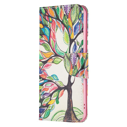 Pattern Printing Drop-Resistant Magnetic Leather Wallet Case with Stand for Oppo Reno6 5G