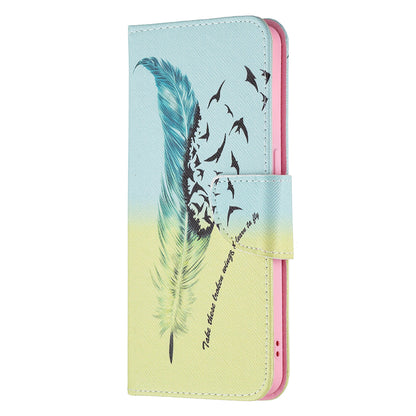 Pattern Printing Drop-Resistant Magnetic Leather Wallet Case with Stand for Oppo Reno6 5G