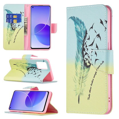 Pattern Printing Drop-Resistant Magnetic Leather Wallet Case with Stand for Oppo Reno6 5G