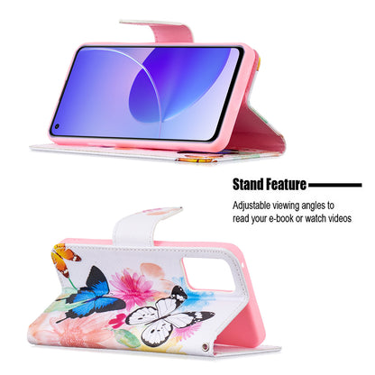 Pattern Printing Drop-Resistant Magnetic Leather Wallet Case with Stand for Oppo Reno6 5G