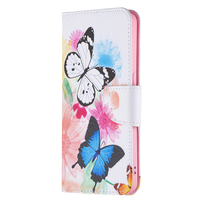 Pattern Printing Drop-Resistant Magnetic Leather Wallet Case with Stand for Oppo Reno6 5G