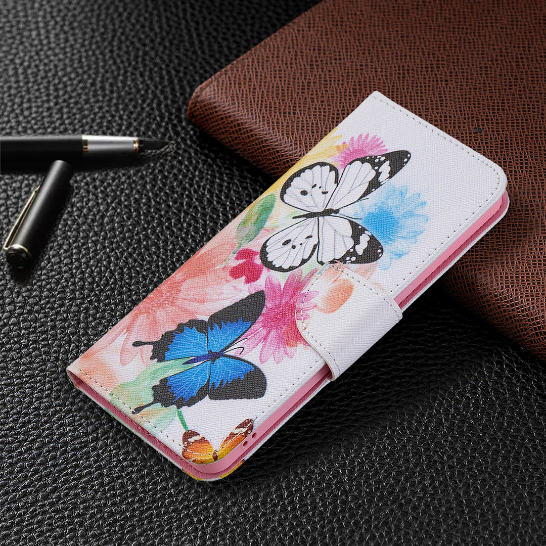 Pattern Printing Drop-Resistant Magnetic Leather Wallet Case with Stand for Oppo Reno6 5G