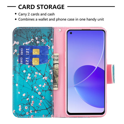 Pattern Printing Drop-Resistant Magnetic Leather Wallet Case with Stand for Oppo Reno6 5G