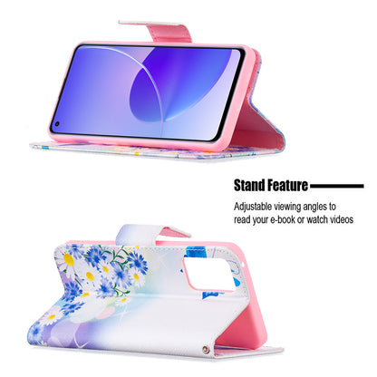 Pattern Printing Drop-Resistant Magnetic Leather Wallet Case with Stand for Oppo Reno6 5G