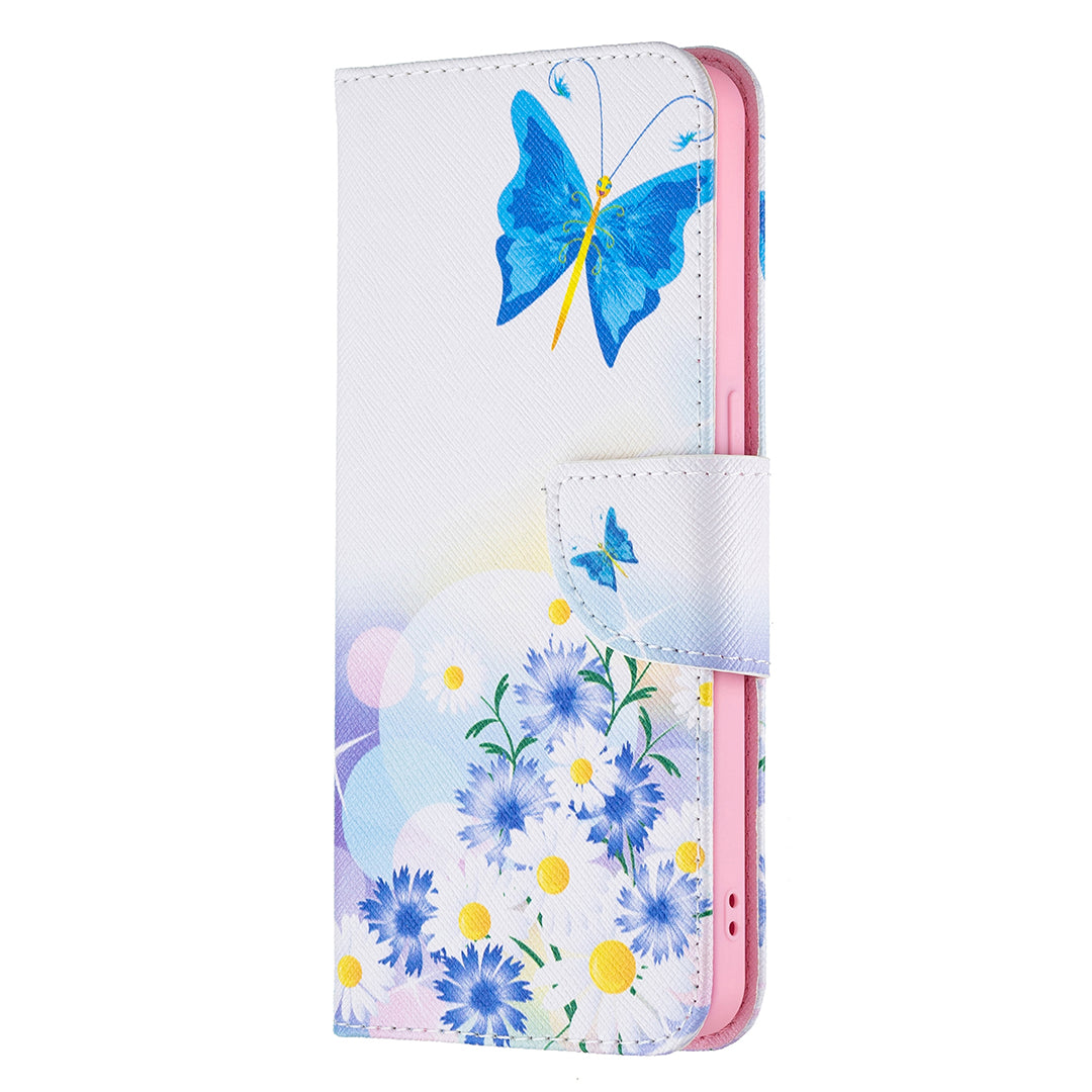 Pattern Printing Drop-Resistant Magnetic Leather Wallet Case with Stand for Oppo Reno6 5G