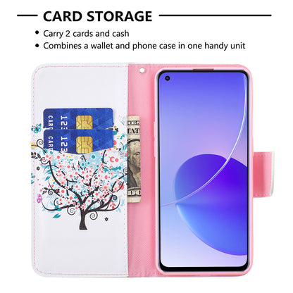 Pattern Printing Drop-Resistant Magnetic Leather Wallet Case with Stand for Oppo Reno6 5G