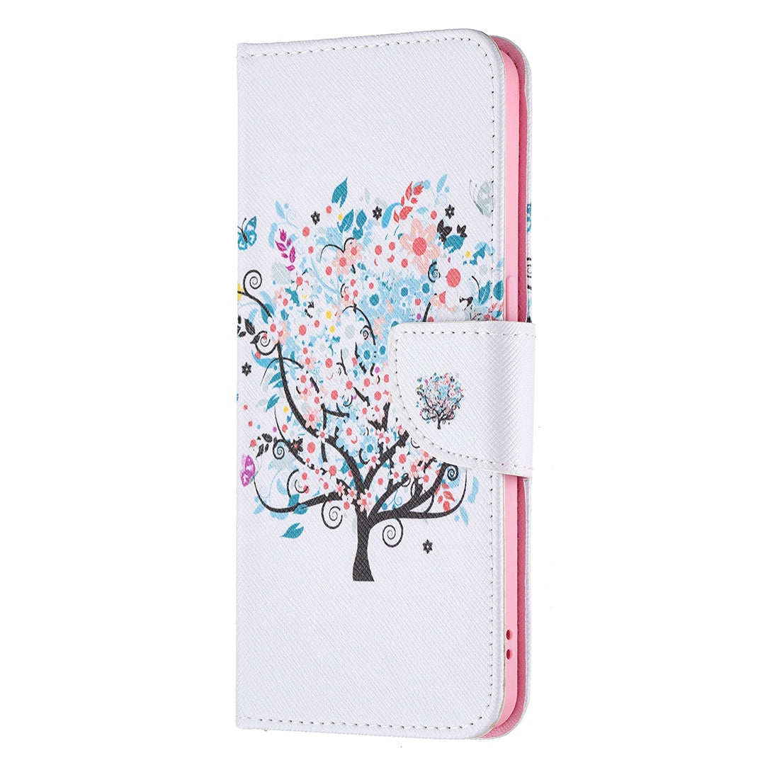 Pattern Printing Drop-Resistant Magnetic Leather Wallet Case with Stand for Oppo Reno6 5G