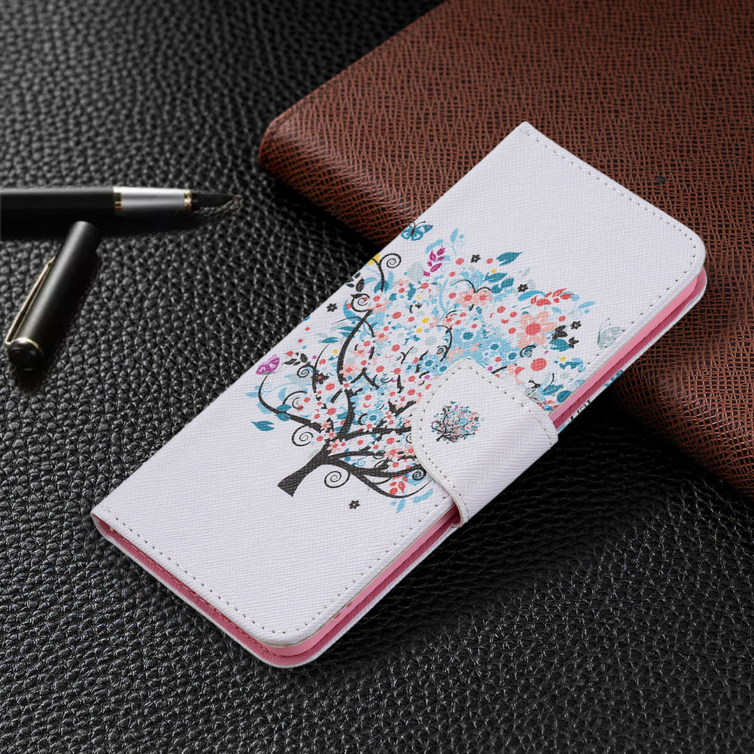 Pattern Printing Drop-Resistant Magnetic Leather Wallet Case with Stand for Oppo Reno6 5G