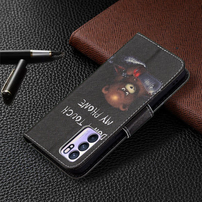 Pattern Printing Drop-Resistant Magnetic Leather Wallet Case with Stand for Oppo Reno6 5G