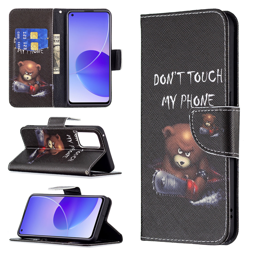 Pattern Printing Drop-Resistant Magnetic Leather Wallet Case with Stand for Oppo Reno6 5G