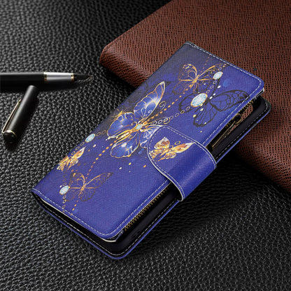 Dual-Sided Magnetic Clasp Zippered Wallet Design BF03 Leather Stand Phone Cover with Vivid Pattern Printing for Oppo Reno5 Z 5G/F19 Pro+ 5G/A94 5G