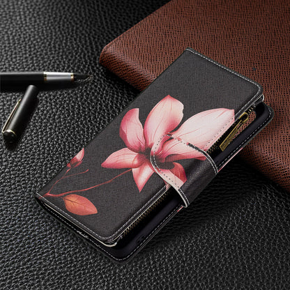 Dual-Sided Magnetic Clasp Zippered Wallet Design BF03 Leather Stand Phone Cover with Vivid Pattern Printing for Oppo Reno5 Z 5G/F19 Pro+ 5G/A94 5G