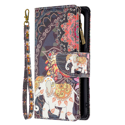 Dual-Sided Magnetic Clasp Zippered Wallet Design BF03 Leather Stand Phone Cover with Vivid Pattern Printing for Oppo Reno5 Z 5G/F19 Pro+ 5G/A94 5G