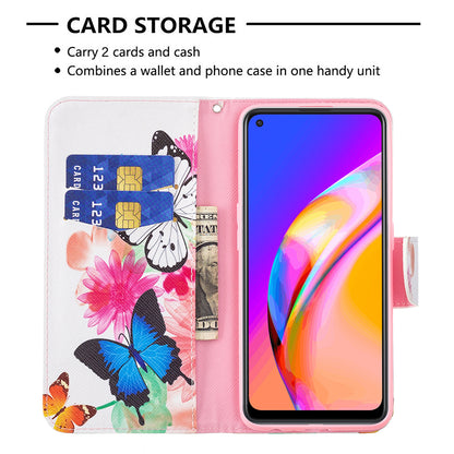 Magnetic Closure Wallet Pattern Printing Leather Stand Case for Oppo A94 5G/F19 Pro+ 5G/Reno5 Z 5G