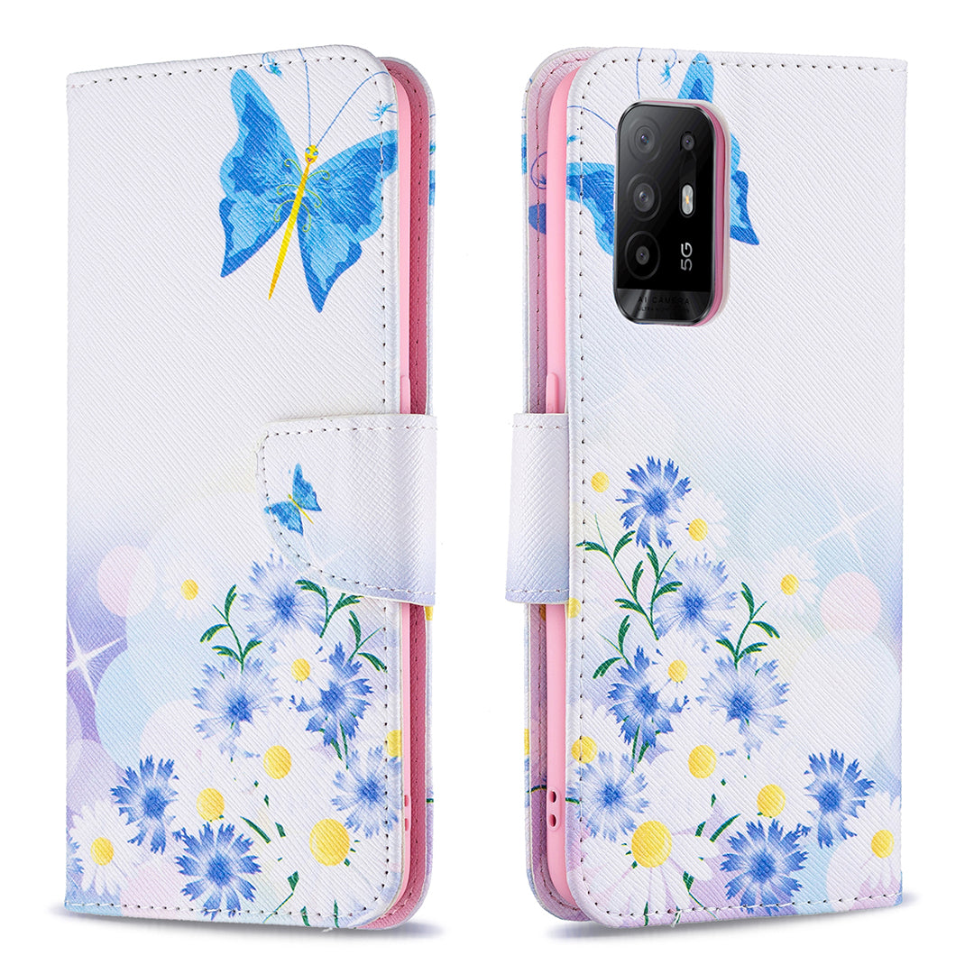 Magnetic Closure Wallet Pattern Printing Leather Stand Case for Oppo A94 5G/F19 Pro+ 5G/Reno5 Z 5G