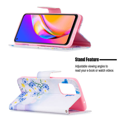 Magnetic Closure Wallet Pattern Printing Leather Stand Case for Oppo A94 5G/F19 Pro+ 5G/Reno5 Z 5G