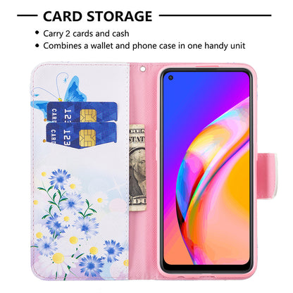 Magnetic Closure Wallet Pattern Printing Leather Stand Case for Oppo A94 5G/F19 Pro+ 5G/Reno5 Z 5G