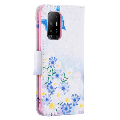 Magnetic Closure Wallet Pattern Printing Leather Stand Case for Oppo A94 5G/F19 Pro+ 5G/Reno5 Z 5G