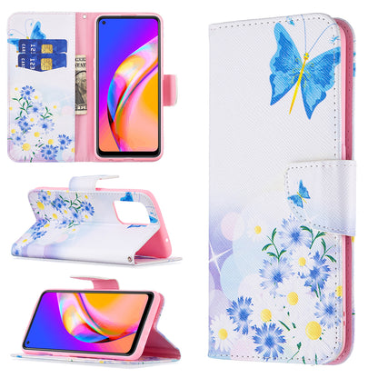 Magnetic Closure Wallet Pattern Printing Leather Stand Case for Oppo A94 5G/F19 Pro+ 5G/Reno5 Z 5G