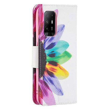 Magnetic Closure Wallet Pattern Printing Leather Stand Case for Oppo A94 5G/F19 Pro+ 5G/Reno5 Z 5G