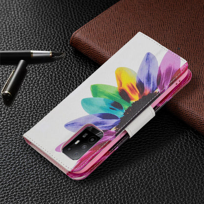 Magnetic Closure Wallet Pattern Printing Leather Stand Case for Oppo A94 5G/F19 Pro+ 5G/Reno5 Z 5G