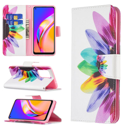 Magnetic Closure Wallet Pattern Printing Leather Stand Case for Oppo A94 5G/F19 Pro+ 5G/Reno5 Z 5G