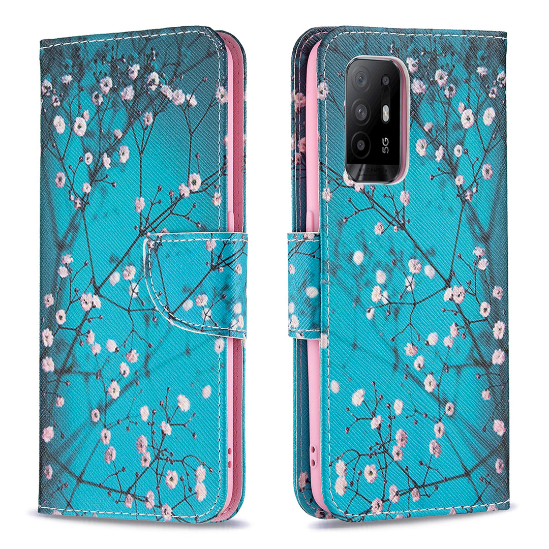 Magnetic Closure Wallet Pattern Printing Leather Stand Case for Oppo A94 5G/F19 Pro+ 5G/Reno5 Z 5G