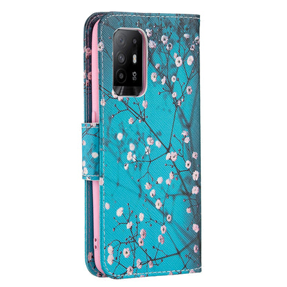 Magnetic Closure Wallet Pattern Printing Leather Stand Case for Oppo A94 5G/F19 Pro+ 5G/Reno5 Z 5G