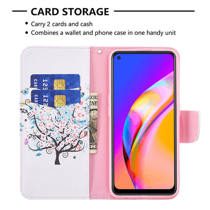 Magnetic Closure Wallet Pattern Printing Leather Stand Case for Oppo A94 5G/F19 Pro+ 5G/Reno5 Z 5G