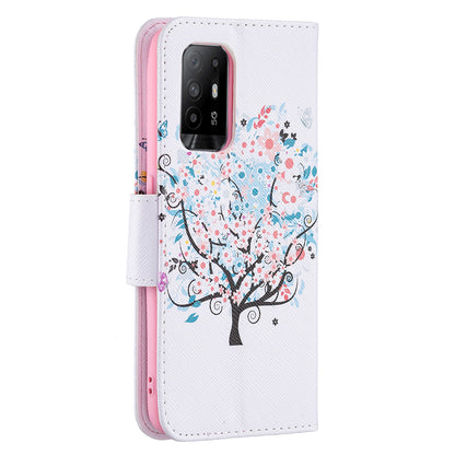 Magnetic Closure Wallet Pattern Printing Leather Stand Case for Oppo A94 5G/F19 Pro+ 5G/Reno5 Z 5G