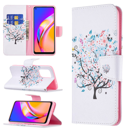 Magnetic Closure Wallet Pattern Printing Leather Stand Case for Oppo A94 5G/F19 Pro+ 5G/Reno5 Z 5G