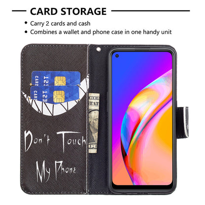 Magnetic Closure Wallet Pattern Printing Leather Stand Case for Oppo A94 5G/F19 Pro+ 5G/Reno5 Z 5G