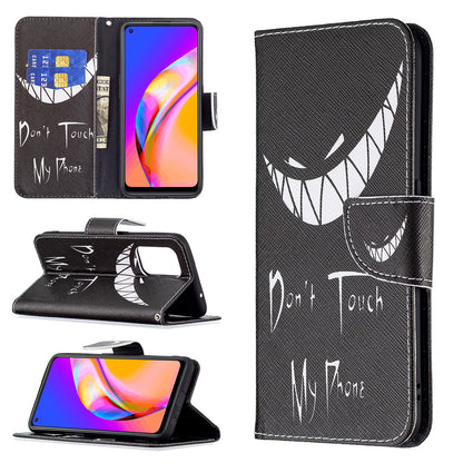 Magnetic Closure Wallet Pattern Printing Leather Stand Case for Oppo A94 5G/F19 Pro+ 5G/Reno5 Z 5G